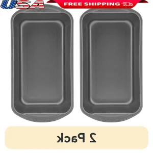 Nonstick Large Loaf Pan Set 2 Pack 9x5 Bread Meatloaf Easy