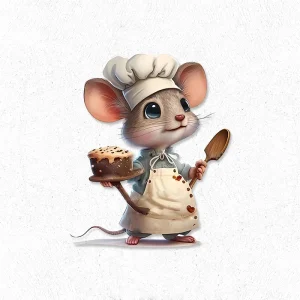 Cartoon Chef Mouse Funny Wall Stickers  Scratch-Proof