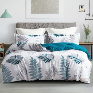 SLEEPBELLA Duvet Cover Set, 600 Thread Count Cotton Leaf