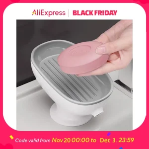Suction Cup Soap Dish Drainable, Rust-Proof, for Bathroom,
