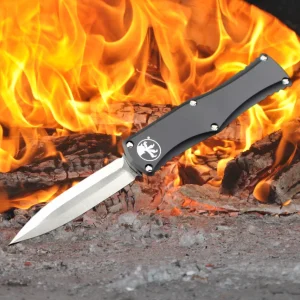 Micro / Tech Hera Hunt Knife Black Handle Stonewash