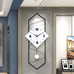 Swing Quartz Silent Wall Clock Metal Modern Wall Clock