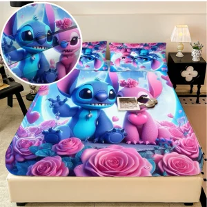 Disney Stitch stretch bed sheets, double bed sheets, soft and warm velvet bedspreads,