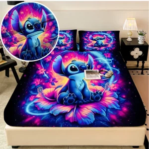Disney Stitch stretch bed sheets, double bed sheets,
