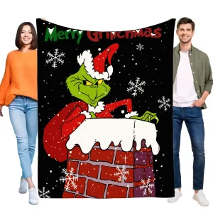 Merry Grinchmas Blanket Cozy Soft Throw for Winter